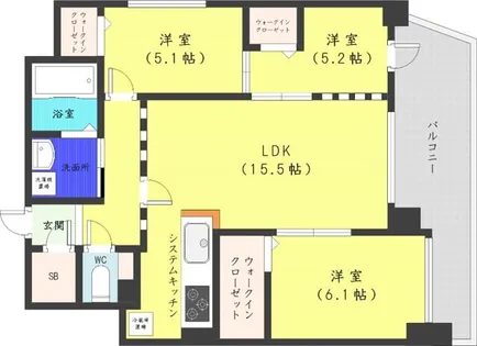 メゾン・クー・ドゥ・クールⅦ【7階】の間取り