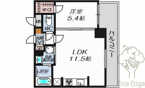 ザ パークハビオ天満橋【6階】の間取り