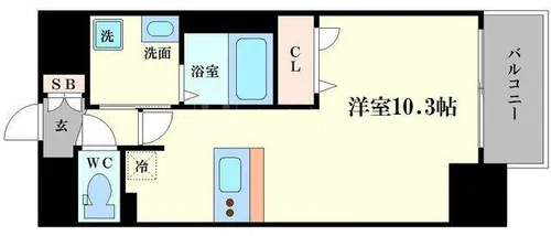 プレサンス新町ウィズジョイ【12階】の間取り