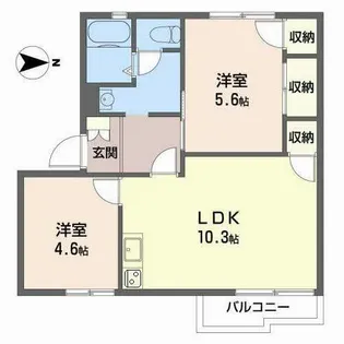 ハイツメイプルタウン【2階】の間取り