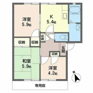 アコーデリア東浜【0103号室】の間取り