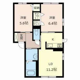 シャトー鳥羽【0102号室】の間取り