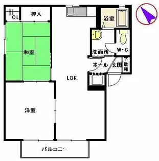 ピュアパーム B棟【B0201号室】の間取り