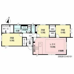 プレミアム大濠【A0101号室】の間取り