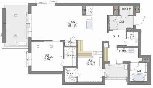 Shamaison Luxuar平尾山荘通【A0401号室】の間取り