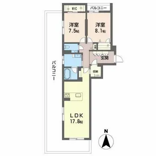 JM HIGASHIYAMA(ジェイエム ヒガシヤマ)【0305号室】の間取り