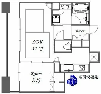 ローレルタワーサンクタス梅田【5階】の間取り