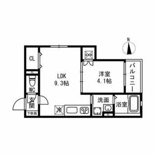 トップヒル森河内【1階】の間取り