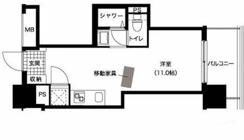 レジディア西新【5階】の間取り