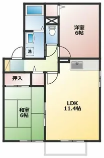 セジュール扶桑【1階】の間取り