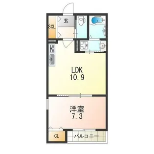 兵庫県尼崎市東園田町3丁目【アパート】の間取り