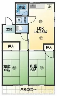 ヴィラ湯浅A棟【201号室】の間取り