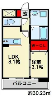 U’s Residence木町【6階】の間取り