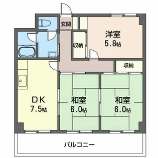 グロウブ東翠園【0406号室】の間取り