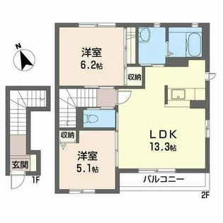 アルティ【B202号室】の間取り