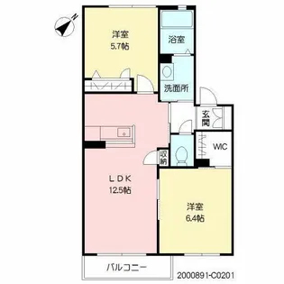 サン・ベレオ C棟【2階】の間取り