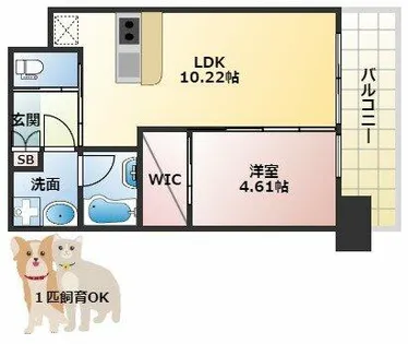プレジオ阿波座【4階】の間取り
