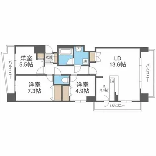 レジディア円山北五条【4階】の間取り