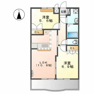 エスパートヴィル【1階】の間取り