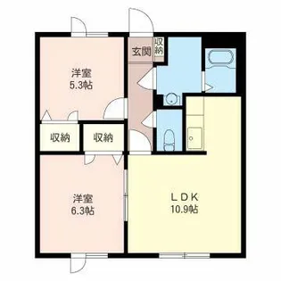 シャーメゾンサンモール【00203号室】の間取り