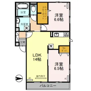 サウスガーディアン【2階】の間取り