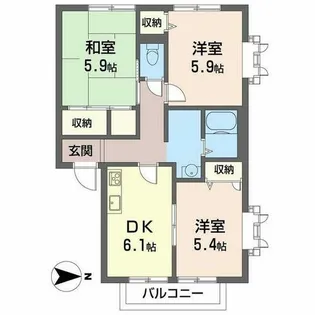 ディアハウス【0202号室】の間取り