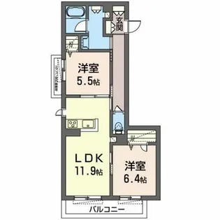 シャーメゾン クレール【0202号室】の間取り