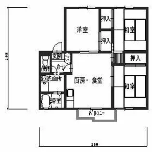 エスキーナ香里園B棟【0203号室】の間取り