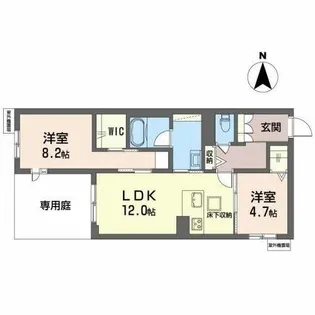 シャーメゾン セレナイト【0102号室】の間取り