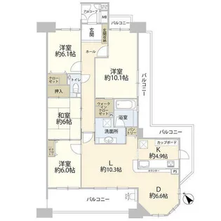 エルグランデ三河安城(0005405)【3階】の間取り