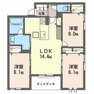 シャーメゾン Ryo【0101号室】の間取り