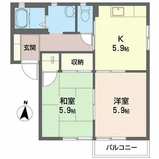 ポワッソン・ルージュ【2階】の間取り