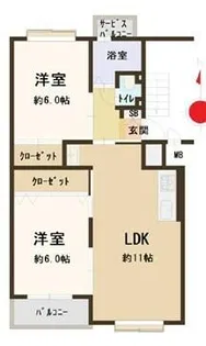 深江橋コーポE棟【5階】の間取り