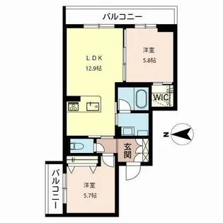 シャーメゾン まほろば【0301号室】の間取り