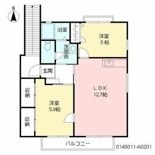 シャーメゾン中曽根 A棟【A0201号室】の間取り