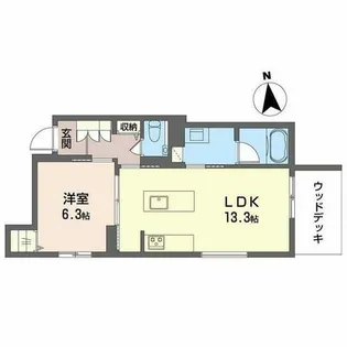 エクラージュ吹上【0102号室】の間取り