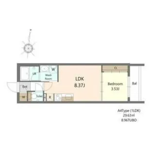 S-RESIDENCE医大南altier【4階】の間取り