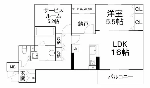 インペリアル大宮【1階】の間取り