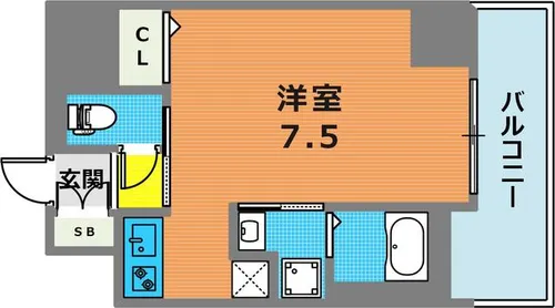 MJC神戸ブレイヴ【804号室】の間取り
