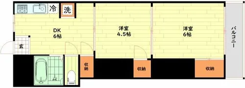 オビ関城東【302号室】の間取り