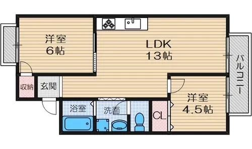若園ハイツ【2階】の間取り