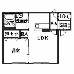 コンフォート東福寺A・C【A103号室】の間取り