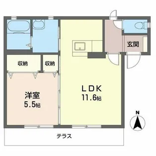 コンフォート東福寺A・C【A103号室】の間取り