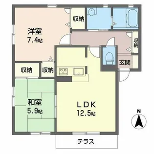 メゾン ボヌール【1階】の間取り