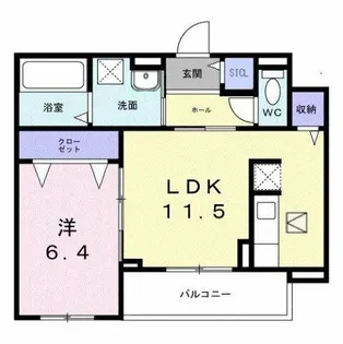 ラ・クロシェット【1階】の間取り