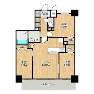 ふぁみーゆ平野【801号室】の間取り