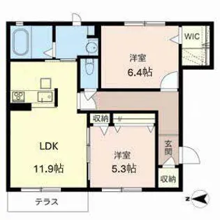 シャーメゾン二階堂【0101号室】の間取り