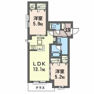 シャーメゾンガーデンズ天文町【0101号室】の間取り