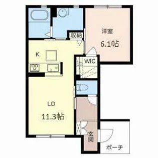 ハイツスマイル【0102号室】の間取り