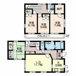 愛知県名古屋市天白区大坪2丁目【一戸建】の間取り